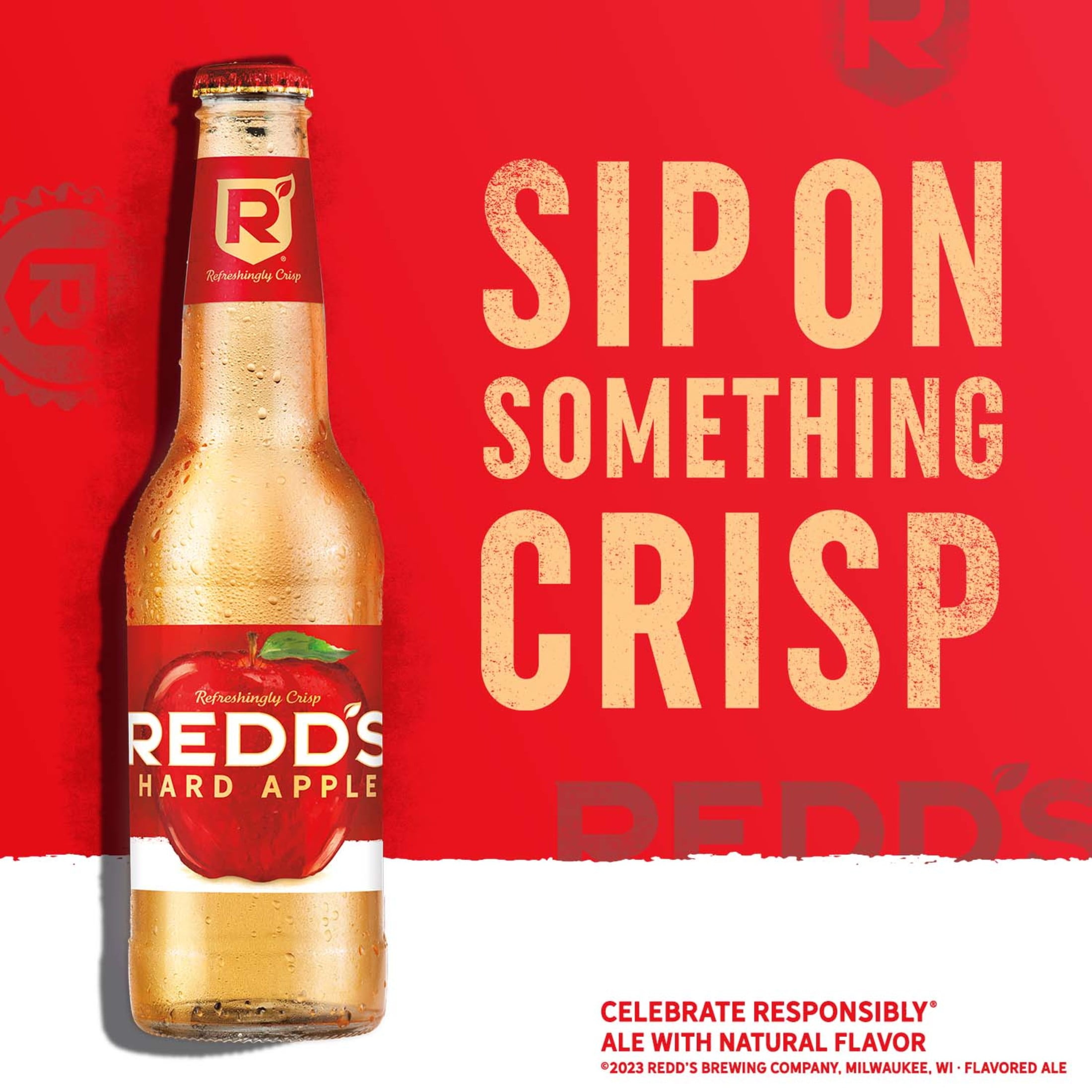 Redd's Hard Apple, 12 Pack, 12 fl oz Glass Bottles, 5% ABV