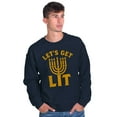 thumbnail image 5 of Hanukkah Menorah Let's Get Lit Sweatshirt for Men or Women Brisco Brands M, 5 of 5