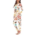 thumbnail image 2 of SCRAWLGOD Dog Paw Womens Pajamas Long Sleeve Pj Set Women Lounge Set Fall Pajama Set Size XS Crewneck 2-Piece Lounge Set Comfortable Graphic Pjs Sets for Women, 2 of 6