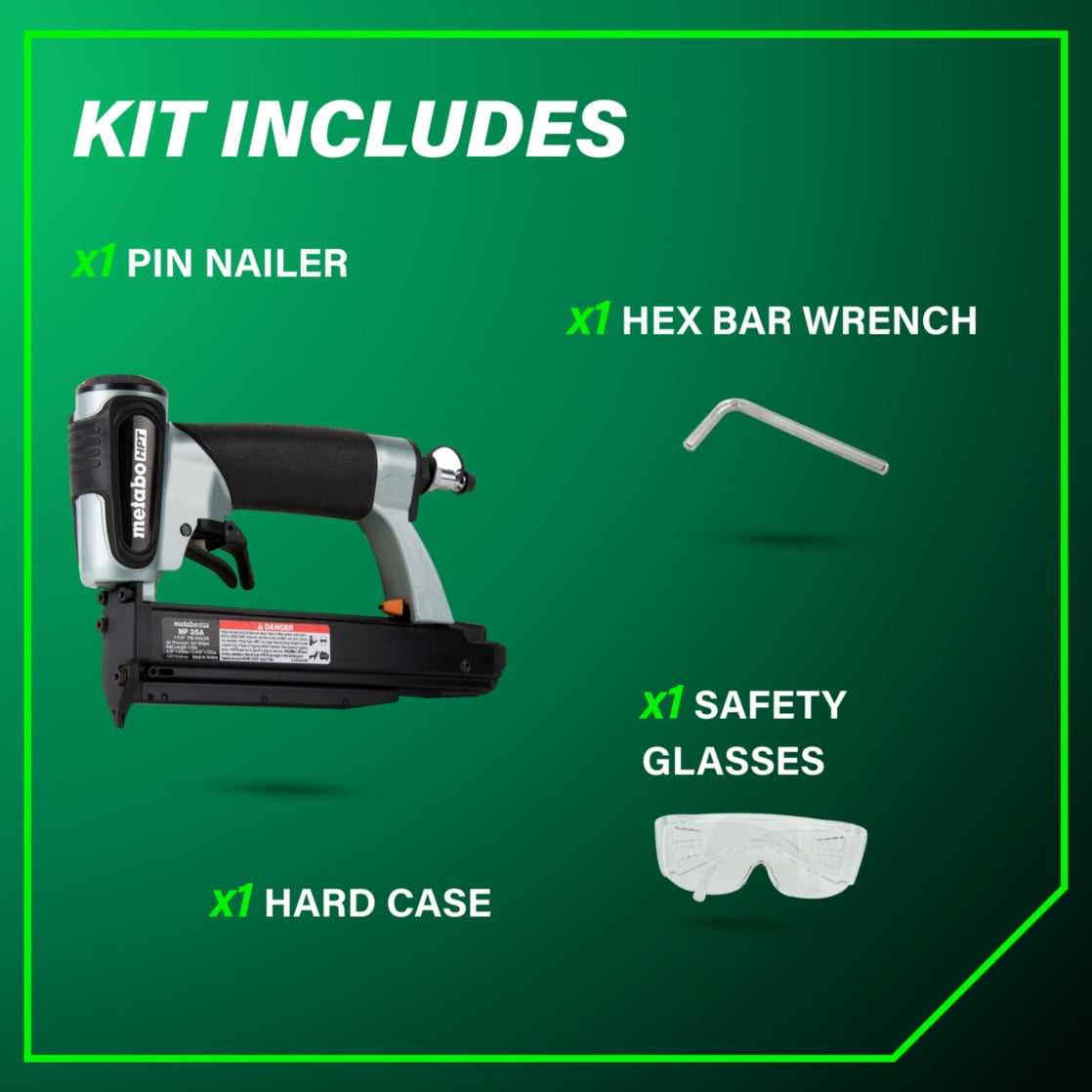 Metabo HPT Pneumatic 23-Ga Pin Nailer, 5/8-In, NP35A