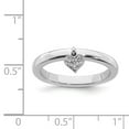 thumbnail image 5 of 925 Sterling Silver Stackable Expressions Dangle Heart Diamond Ring Size: 6; for Adults and Teens; for Women and Men, 5 of 5