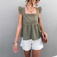 thumbnail image 2 of Pompotops Women Solid Sleeveless T Shirts Summer Loose Pullover Ruffles Vest, 2 of 8