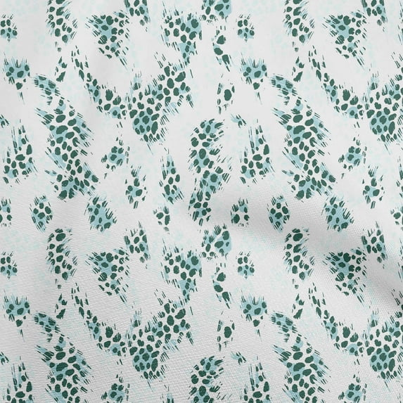 oneOone Cotton Poplin Twill Teal Green Fabric Animals Quilting Supplies Print Sewing Fabric By The Yard 56 Inch Wide