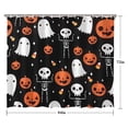 thumbnail image 5 of Halloween Pumpkin Skull Pattern Shower Curtain 84"x72" ,Bathroom Decorative Shower Curtains Set with 12 Hooks,Modern Waterproof Washable Shower Curtain, 5 of 6