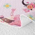 thumbnail image 5 of Erosebridal Pink Cowgirl Quilt Full for Girls, Rustic Cow Skull Horseshoes Full Bedspread Sets, 3 Pieces 1 Quilt and 2 Pillowcases, 5 of 7