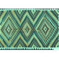 thumbnail image 1 of Ahgly Company Machine Washable Indoor Rectangle Oriental Turquoise Blue Traditional Area Rugs, 8' x 12', 1 of 4