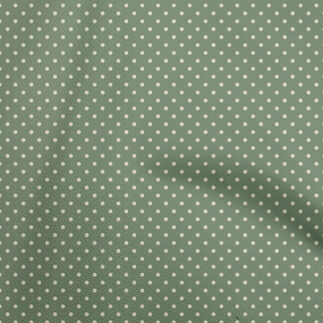 oneOone Polyester Spandex Dusty Teal Green Fabric Polka Craft Projects Decor Fabric Printed By The Yard 56 Inch Wide