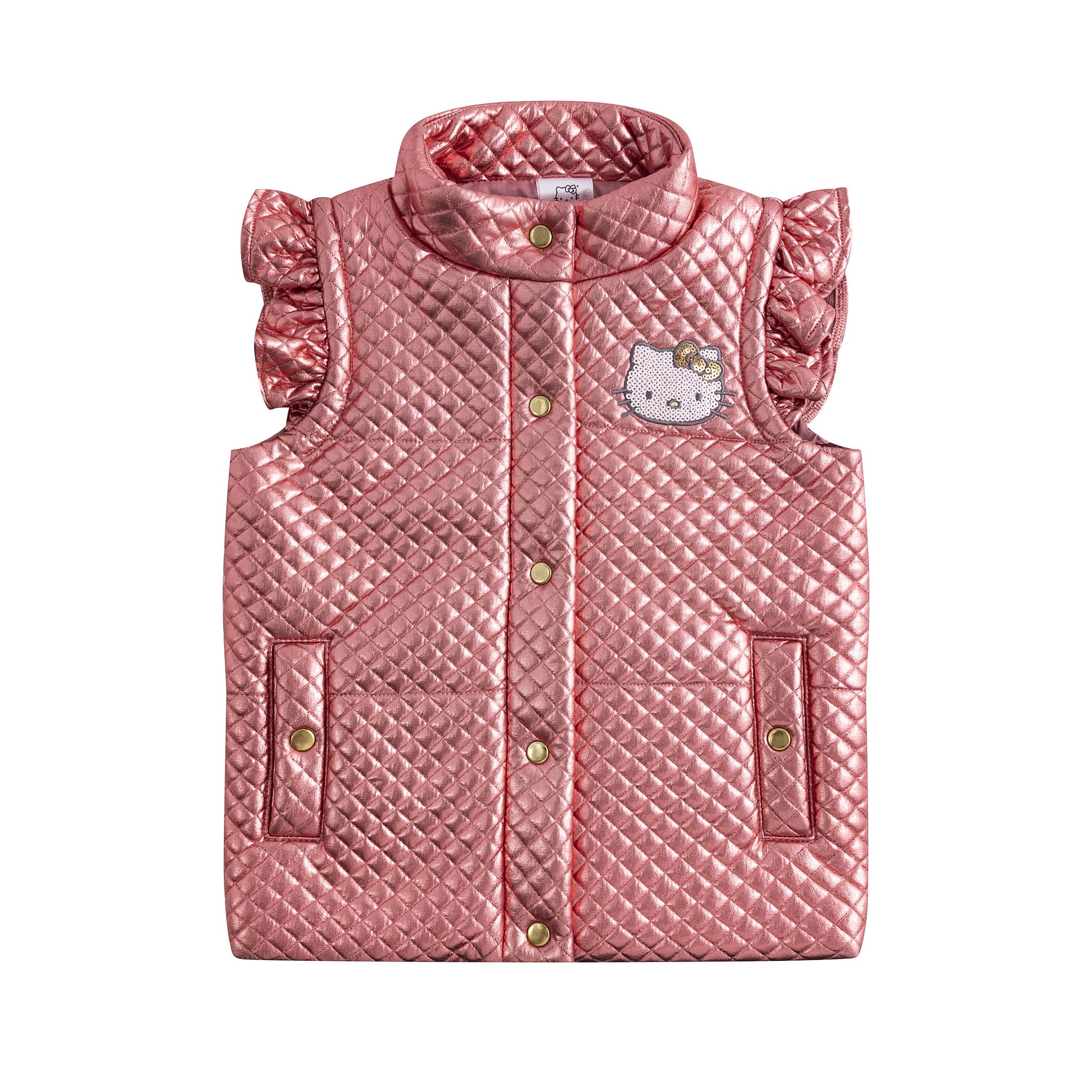 Hello Kitty Sanrio Long Sleeve Shirt, Quilted Vest, and Pants Set (Girls), 3 Piece Set, Sizes 4-6X