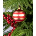thumbnail image 3 of 2.76-inch Glass Handpainted Christmas Ornaments Set of 6 Hanging Striped Ball Christmas Tree Ornaments Mini Ornaments for Xmas Decoration Glass Ball Holiday Ornaments, 3 of 6