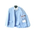 thumbnail image 2 of Ashbury CoCo Boy's Slim Fit 7-pieces Suit, Jacket Vest Pants Shirt Tie Bowtie Hanky, Sky Blue, Size 18, 2 of 5