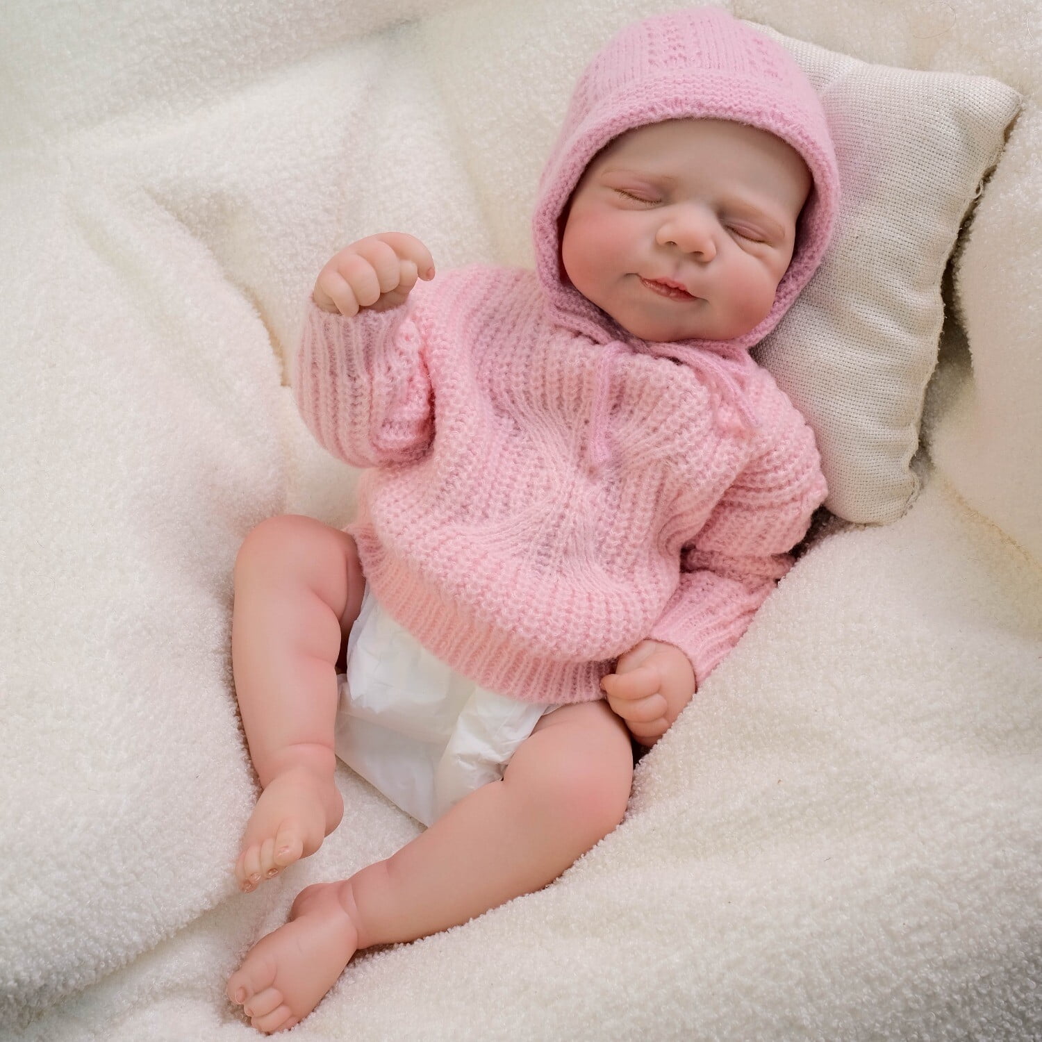 Reborn Baby Dolls Lovely Girls - 18 inch Realistic Newborn Baby Doll Sleeping Girl Handmade Real Life Dolls with Clothes and Toy Accessories
