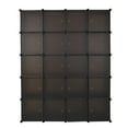 thumbnail image 2 of Cube Bookshelf with Door, Plastic Bookcase Organizer Closet Toy Organizer, Tesseract Piece Shelf, 5 Layer 20 Compartment Cube Storage Shelf, Brown, 2 of 8
