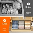 thumbnail image 5 of Lifewit Wardrobe Organizer Clothes, Jean Organizers for Closet with Support Board 3 Compartment Foldable Closet Drawer Storage 15.7*11.8*6.7 Inches for Pants, T-Shirts, Sweater, Legging, 4-Pack, 5 of 10