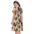 thumbnail image 2 of Bixox Robe d'Été à Manches Courtes pour Femmes Robe Ample Longueur Genou avec Poches-Coq, 2 of 7