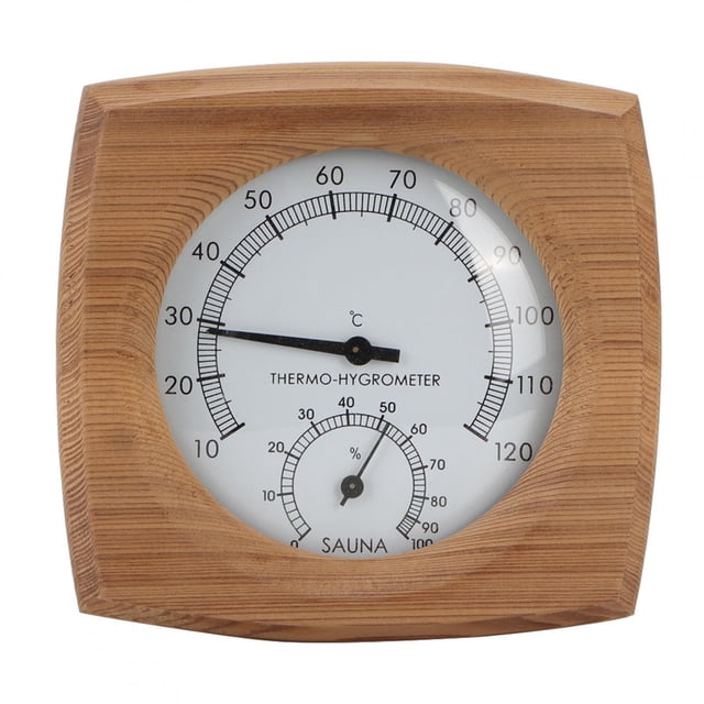 Termómetro higrómetro de madera para interiores 2 en 1, higrómetro, accesorios para sala de Sauna y sala de vapor