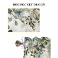 thumbnail image 6 of Sage Green Eucalyptus Leaves Bathroom Window Curtain, Spring Botanical Floral Light Filtering Coffee Kitchen Curtains, Bedroom Living Room Curtains 2 Panel 84"x63", 6 of 6