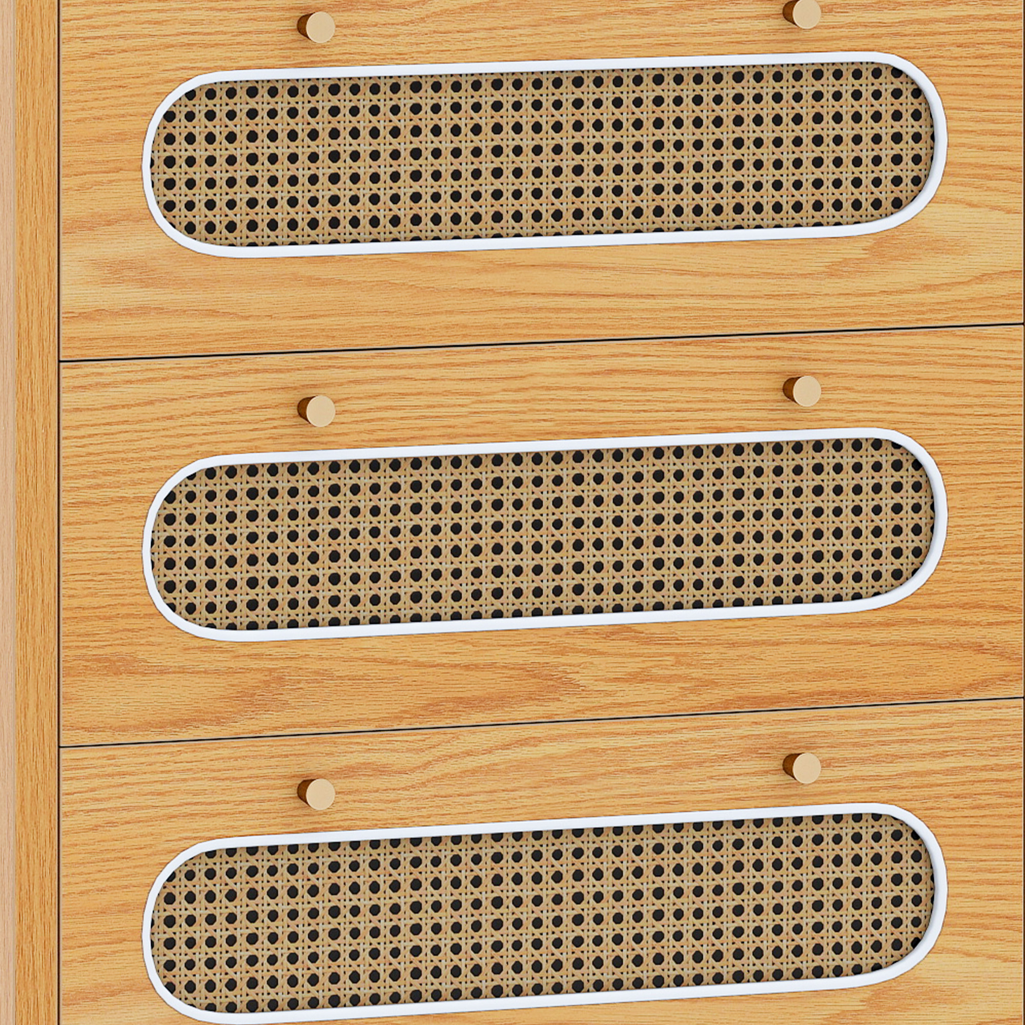 Uforic 5-Drawer Wood Dresser with Anti-tip Device for , Boho Vertical Chest of Drawers, Oak