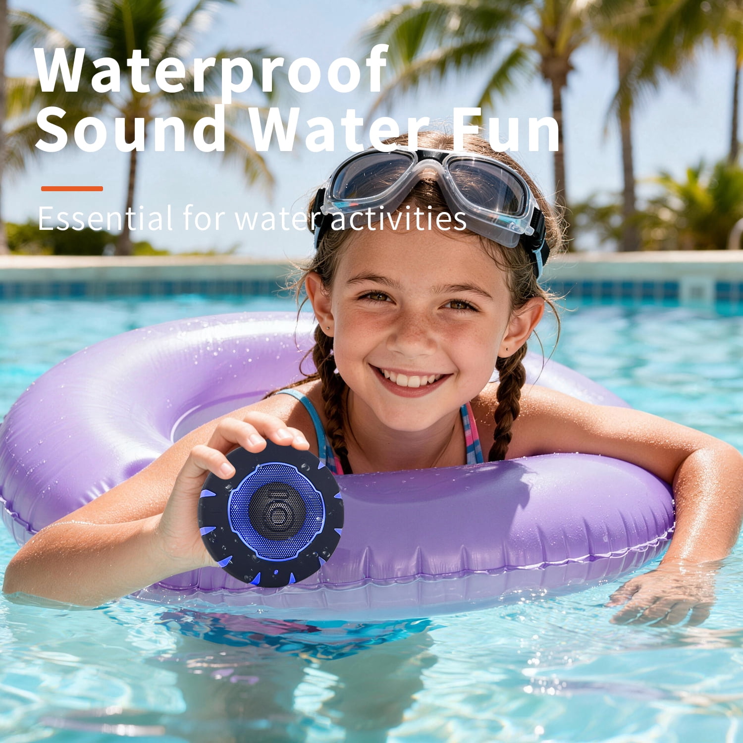 HEYSONG Shower Bluetooth Speaker, IP67 Waterproof Wireless Speakers, Stereo Bathroom Speaker, Portable Small Speakers for Kayak, Beach, Hiking, Boat Accessories, Gifts for Men-Black