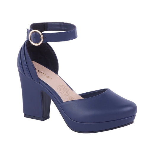 036-28 Zapatilla Azul Marino Tacón 9cm Cklass 036-28 Walmart en