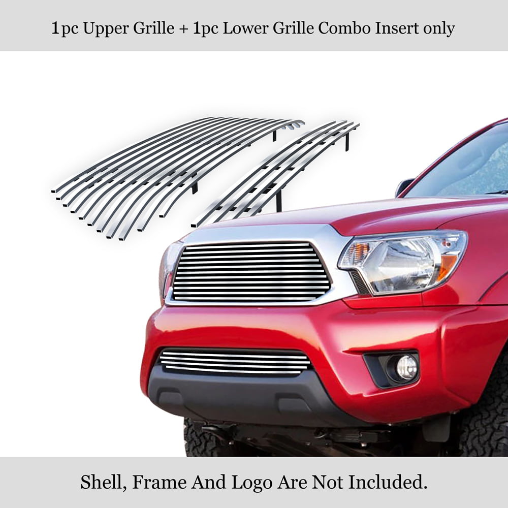 Grille Compatible with Toyota Tacoma 05-08 Chrome Shell W/Black Insert 