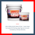 thumbnail image 5 of Jerry's World's Greatest Acrylic Ultra Bright White Gesso Primer - Non-Yellowing - Highly Pigmented Gesso Primer ideal for Students, Professionals, Artists - One Quart (32 oz), 5 of 7