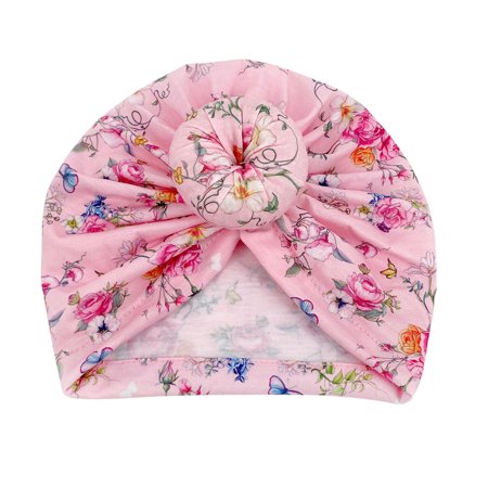 

TIREOW Casual Caps for Baby s Toddler Baby Girls Stretch Flowers Print Breathable Turbans Hat Caps Headwear 3 Years Soft and Comfortable Hats for Babies