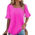 thumbnail image 2 of Youyipin Womens Tops 3/4 Sleeve Shirts Square Neck Bell Tops Business Casual Loose Tunic Work Dressy Blouses Summer Tops For Women, 2 of 6