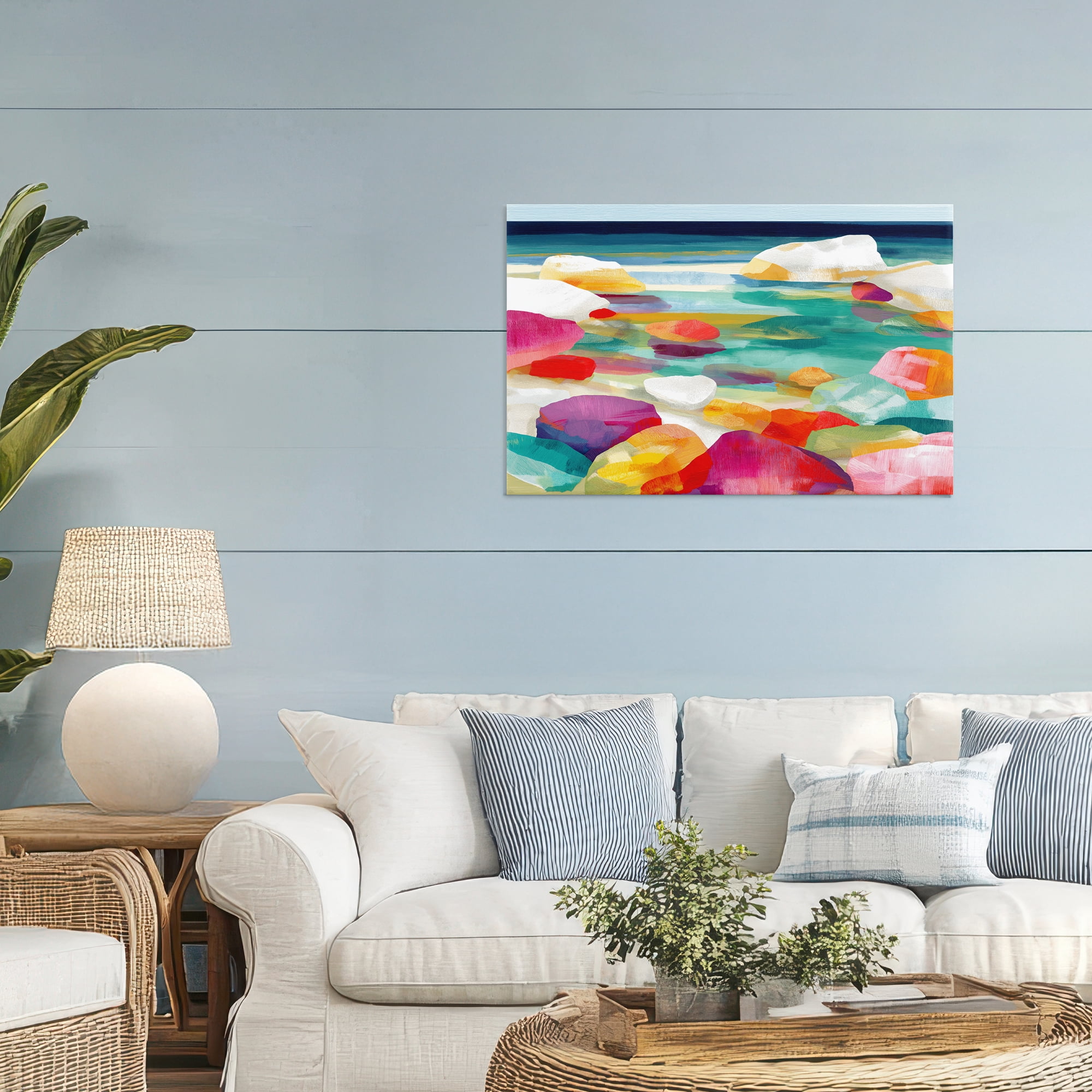 Stupell Industries Vivid Stones By The Shore Canvas Wall Art, design by Chromatic Storm Studio