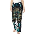 thumbnail image 1 of Balery Boho Dreamcatcher Pantalones de pijama para mujer, pijamas ultraligeros, pantalones de estar por casa-XX-Large, 1 of 6