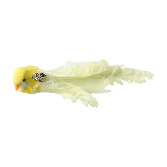 Bird Style Cat Teaser Wand Replacement Heads, Suction Cup Feathers with Bell for Interactive Chasing and Hunting, Yellow