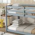 thumbnail image 7 of Aukfa Twin Over Twin Bunk Bed for Kids, Solid Rubber Wooden Bed Frame, Gray, 7 of 7