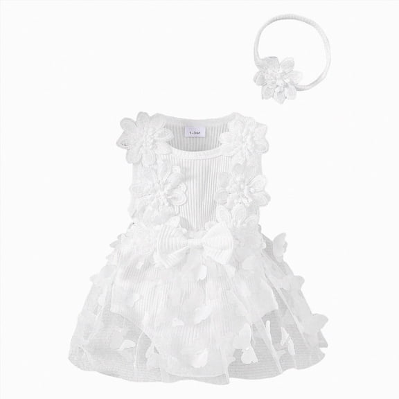 Baby Onesies Girl Baby Girl Lace Romper Dress Floral Lace Outfits Summer Toddler Clothes Jumpsuit with Headband