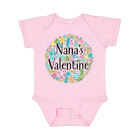 

Inktastic Nana s Valentine with Flower Circle Gift Baby Boy or Baby Girl Bodysuit