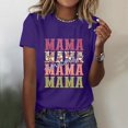 thumbnail image 2 of TSADFHJI Hauts pour Femmes Été Chemises Décontractées Imprimées Col Rond Manches Courtes Tunique Blouse TTG Violet, 2 of 5