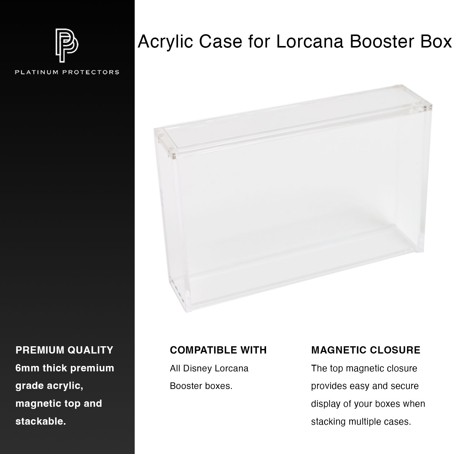 lorcana booster box acrylic case Display for Disney – Pokepath Flush mount sliding acrylic pane branded with our silk Acrylic Display Collectors Case for