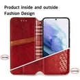 thumbnail image 3 of SaniMore Wallet Case for Samsung Galaxy S23 6.1", Vintage PU Leather Case Card Slots Cash Pocket Stand Feature Magnetic Closure Anti-drop Shockproof Full Body Protective Case For Galaxy S23, Red, 3 of 11