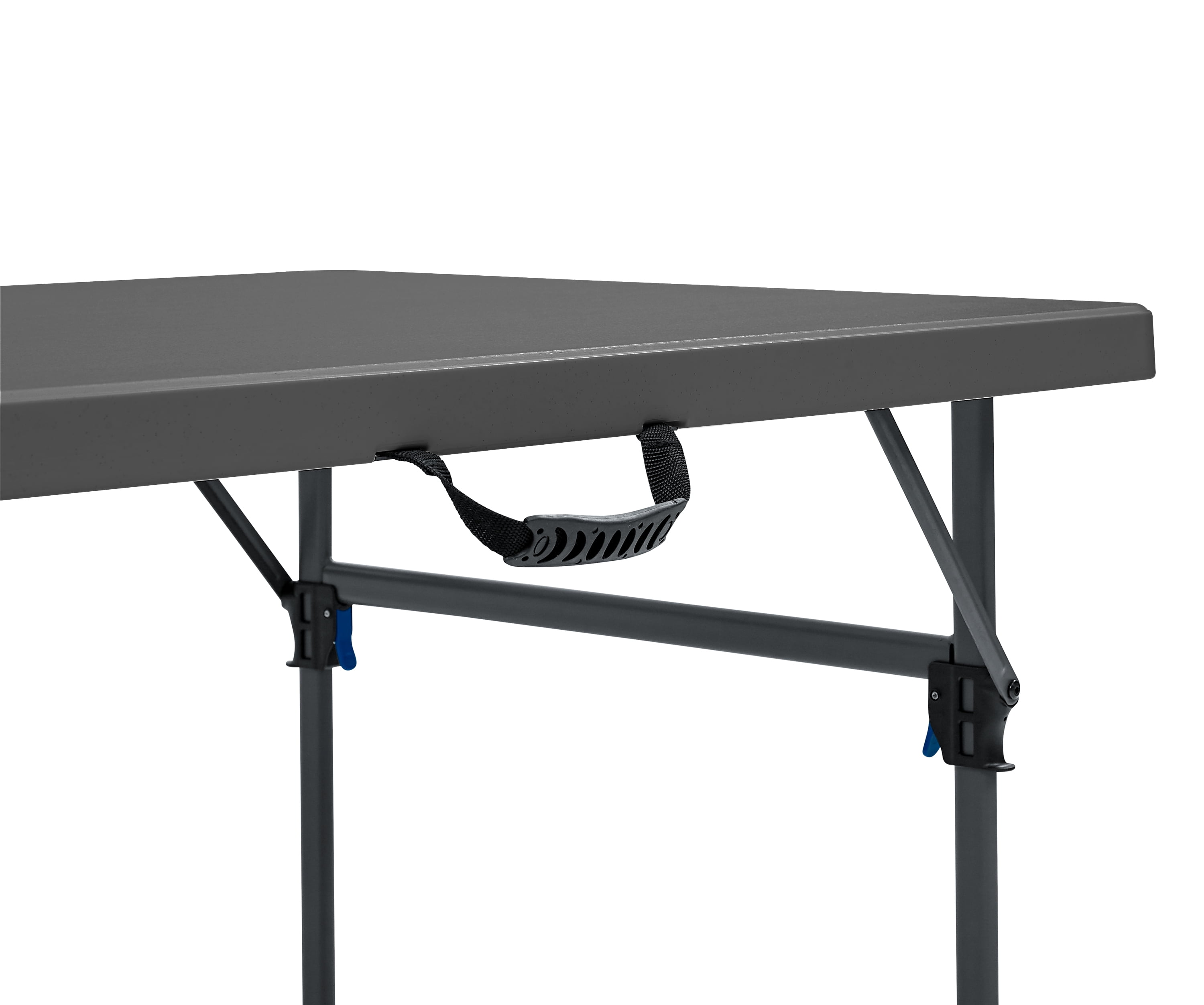 Mainstays Black 8 Foot Easy Fold Folding Plastic Table, Heavy Duty, Indoor Outdoor, Scratch Resistant, Stain & UV Damage
