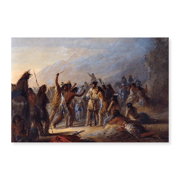 Art Print (Unframed), Attack by Crow Indians by Alfred Jacob Miller, 18" x 24"