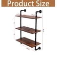 thumbnail image 5 of MIDOQIN Industrial Pipe Shelf Wood Floating Shelves,Wall Display Bookshelf, Storage Rack, 5 of 9