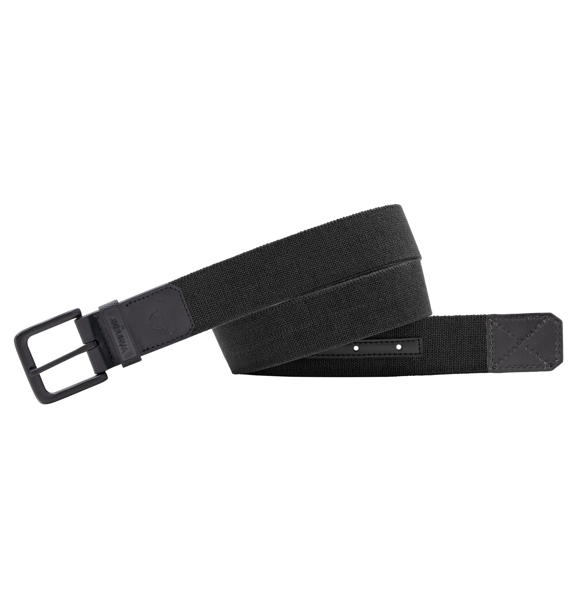 Men's Wrangler 38mm Stretch Webbing Belt with Leather Trim