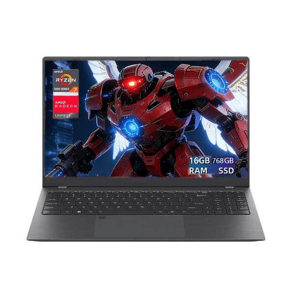 Laptop 15.6 FHD Gaming Laptop, AMD Ryzen 7 5825U, 16GB RAM, 768GB SSD, Windows 11, Graphite, WiFi 5, Backlit KB,Gray