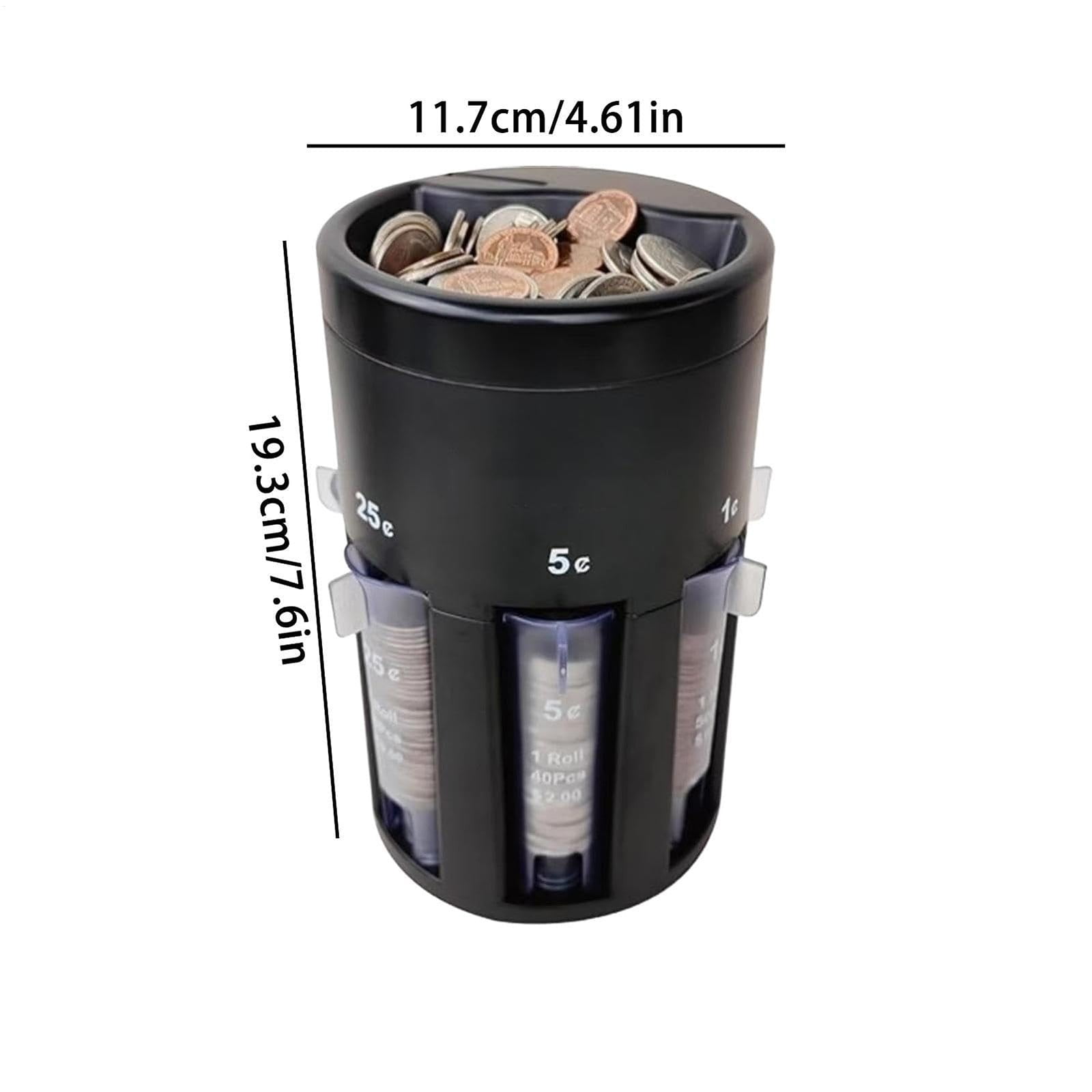 Automatic Coin Sorter With Coin Wrappers, Digital Coin Counter, Coin Organizer Change Counter Machine, Portable Coin Holder Coin Bank Jar Quickly & Accurate