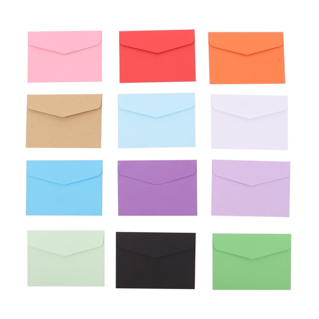 120Pcs Mini Envelopes Small Greeting Message Letter Stationary Storage Paper Gift (Random Color)
