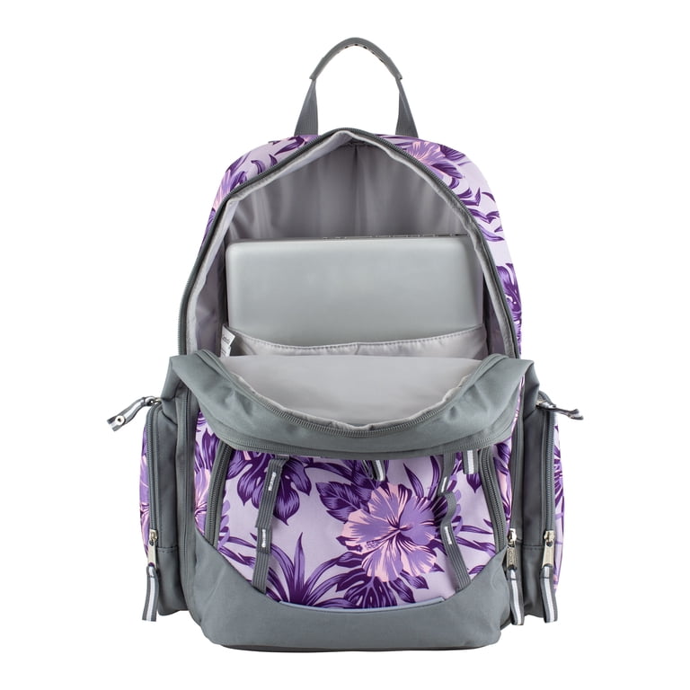 Eastsport Diamond Expandable Recycled Backpack, Hibiscus Edge For Ladies Eastsport Unisex Diamond Expandable Recycled Backpack  main image 3
