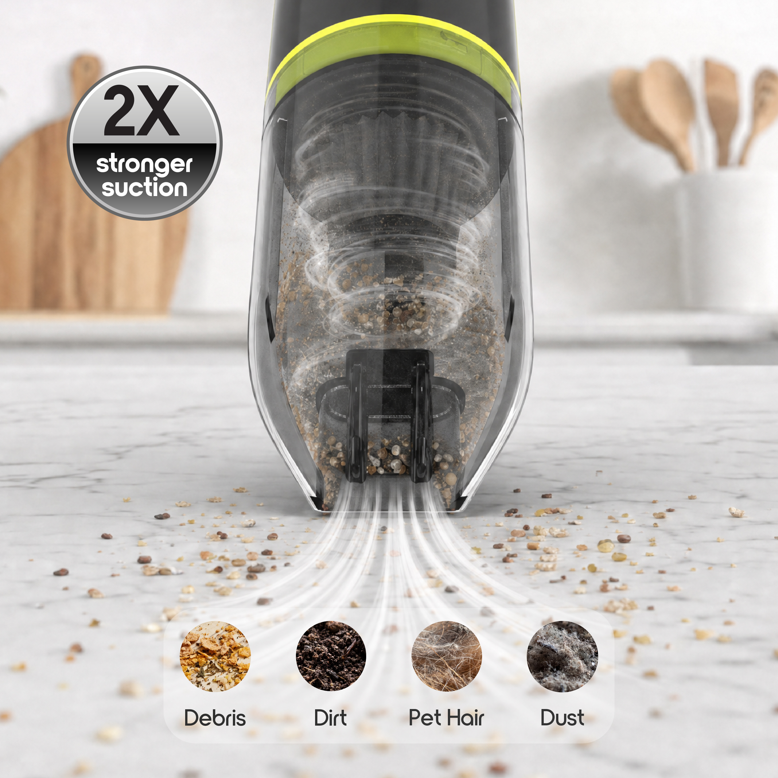 IonVac Handheld Cordless Vacuum, Green, with USB Charging photo 4