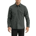 thumbnail image 1 of Camisa de manga larga para hombre con patrón de lunares INSPIRE CHIC, camisa de negocios a bloques de color XL negra, 1 of 6