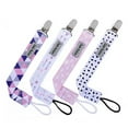 Pacifier Clip by Dodo Babies Pack of 4 + Pacifier Case for Girls or