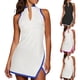 thumbnail image 2 of Vestido de tenis de entrenamiento sin mangas con cuello redondo de Color liso para mujer, minivestido ajustado deportivo informal y de moda, 2 of 5