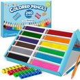 thumbnail image 1 of Lápices de colores Aigybobo de 240 unidades para aula con sacapuntas, 1 of 7