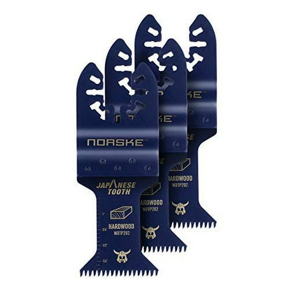 Norske Tools NOTP273 1-1/4 inch Japanese Tooth Bi-Metal Oscillating Multi Tool Accessory Blades (3 Pack Set) Universal Fit for Cutting Wood and Hard Wood